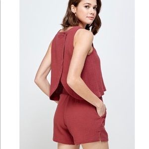 Brick Tulip Top and Short Outfit